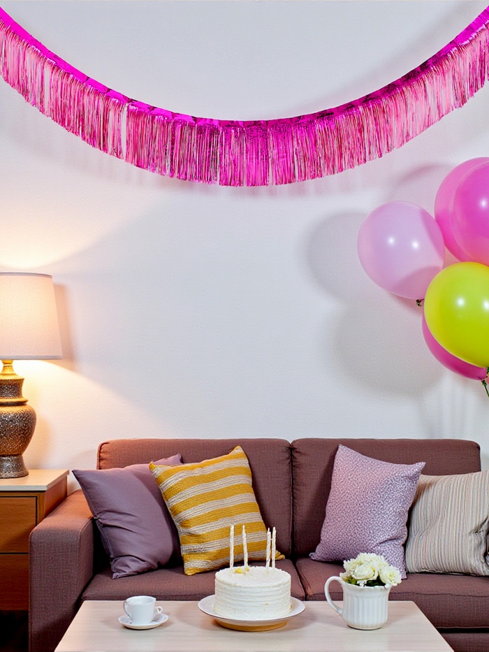 Гирлянда «Дождик», 3 метра, цвет фуксия