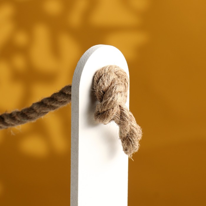 Подарочный ящик «Аром», 25.5×15×30 см, деревянный, ручка - канат, белый