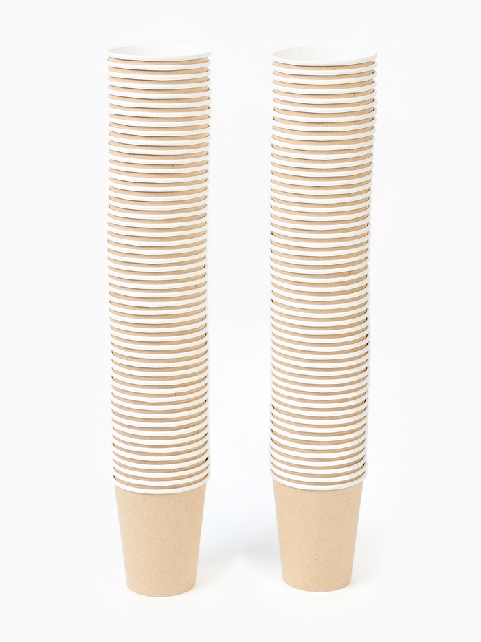 МП Стакан бумажный одноразовый «Крафт» 250 мл, диаметр 80 мм (100 шт.)