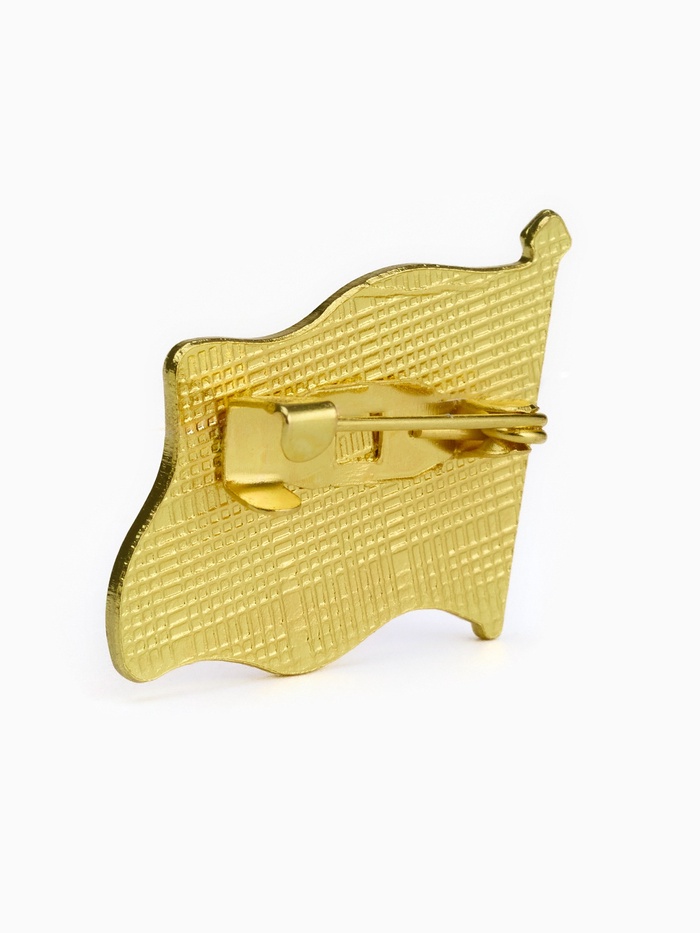 Значок «Флаг РФ», 2 см, цветной в золоте