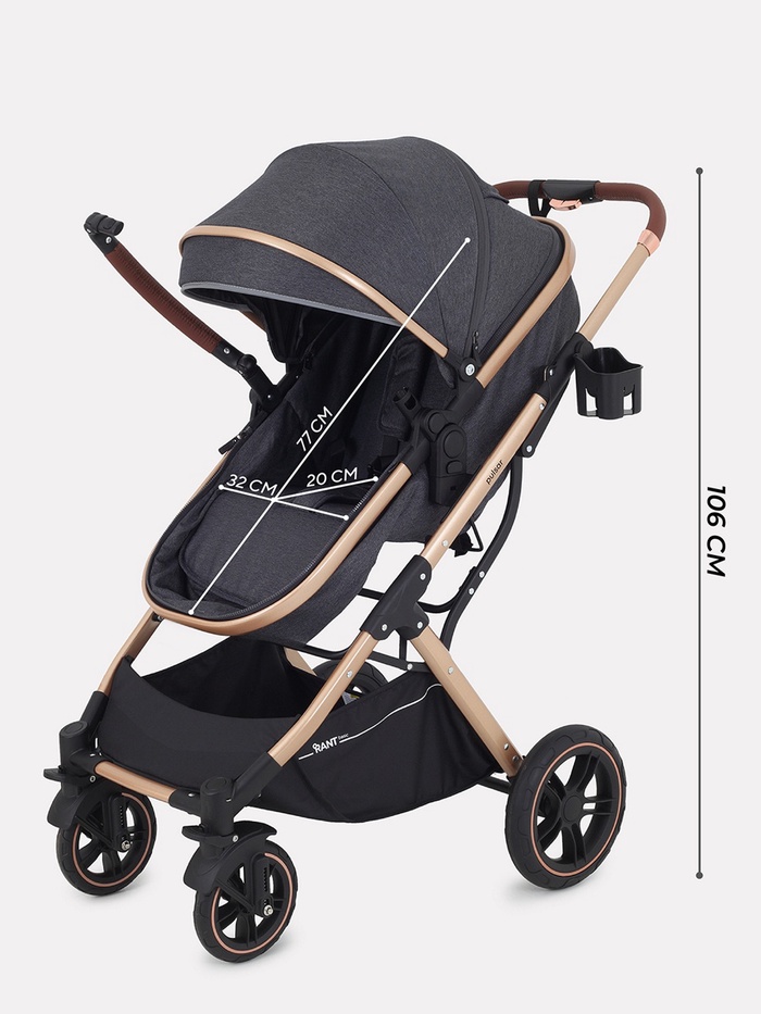 Коляска - трансформер детская RANT basic PULSAR GOLD (2в1) RA160, серый