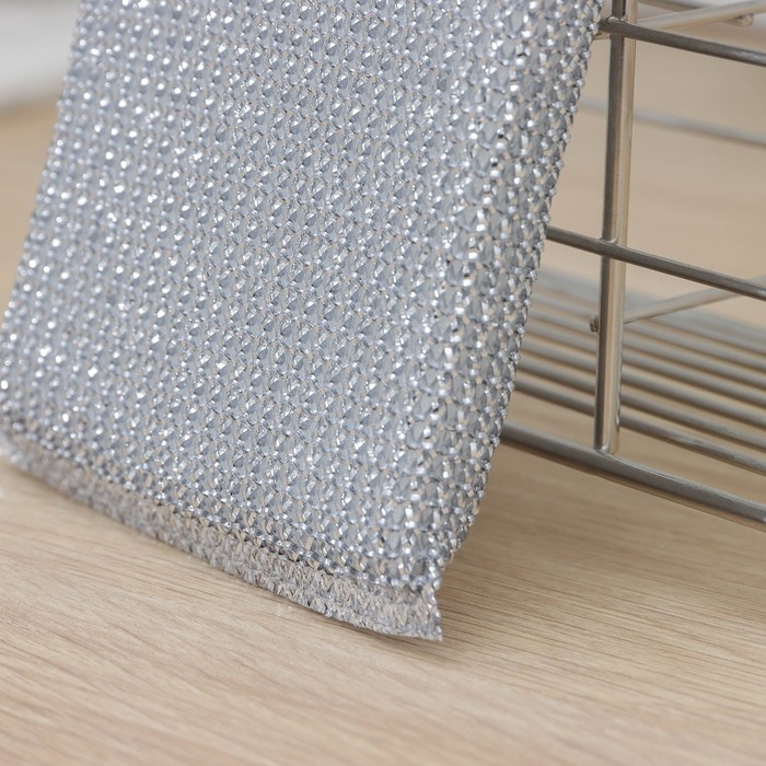 Губка для мытья посуды Доляна «Соты», с металлическим скрабером