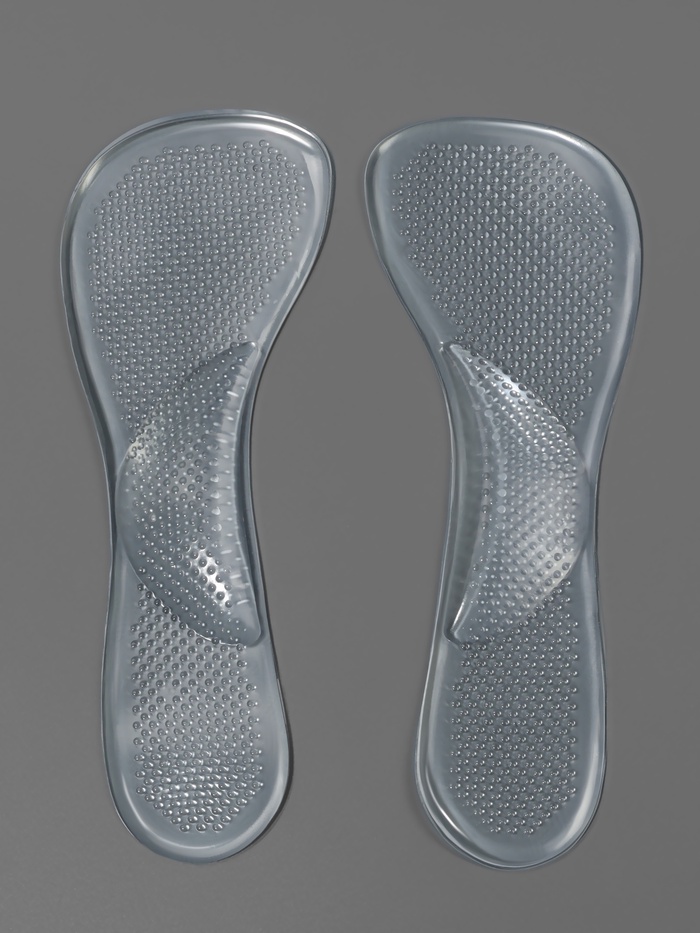 Полустельки для обуви, с супинатором, массажные, силиконовые, 19×6.7 см, пара, прозрачные