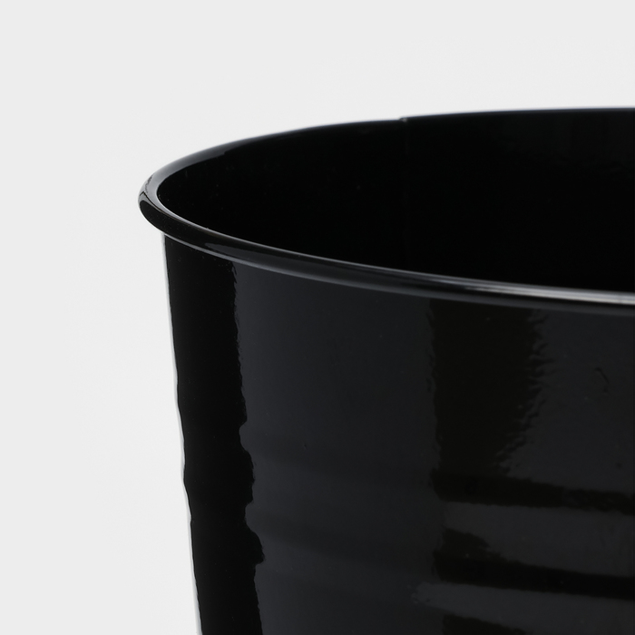 Вазон без ручек, 7 л, h=29 см, нержавеющая сталь, чёрный