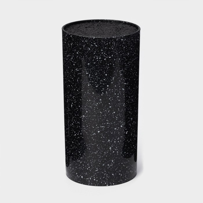 Подставка для ножей с наполнителем «Чёрный гранит», 22×11 см, чёрная