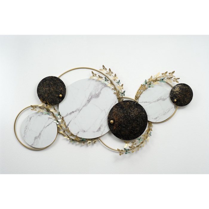 Декор настенный, панно металл «Лаконичность. Круги и бабочки», 89×159×5 см