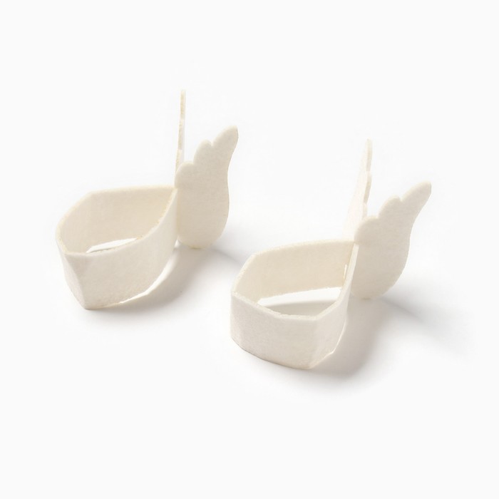 Набор декоративных новогодних колец для салфеток «Крылья», 2 штуки, d=5 см, 100% п/э, фетр