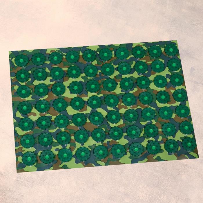 Аппликатор «Кузнецова - Настоящему мужику», 70 колючек, плёнка, 23×32 см, зелёный