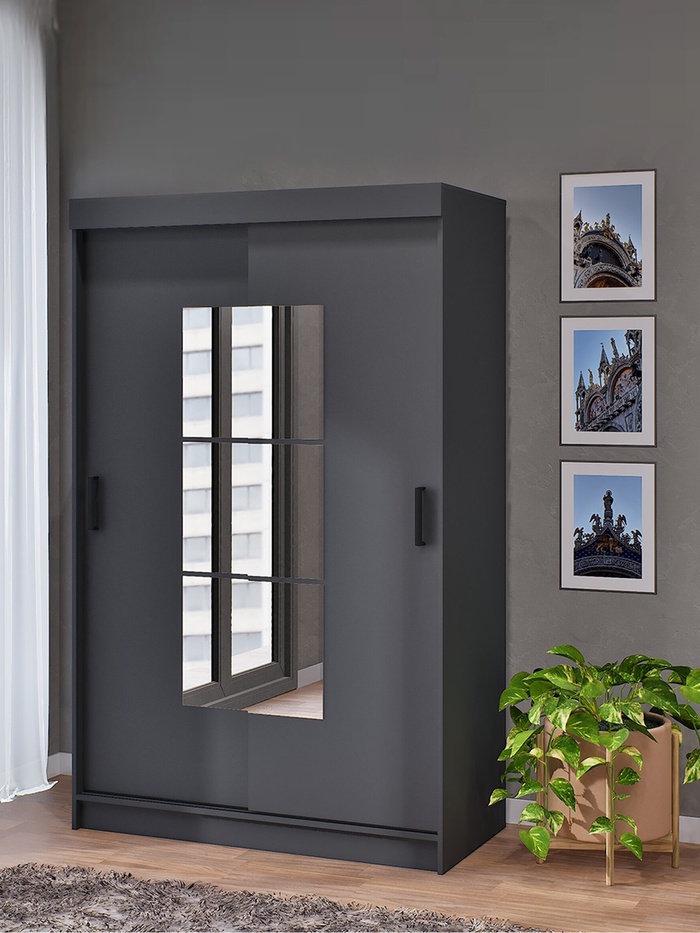 Шкаф – купе «Элегант 1», 1260×590×2000 мм, цвет серый графит