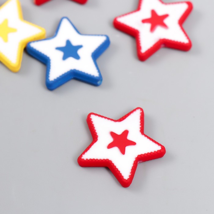 Акриловая бусина для рукоделия и плетения «Арт Узор. Звёздочки», 0.4×2.3×2.3 см, МИКС