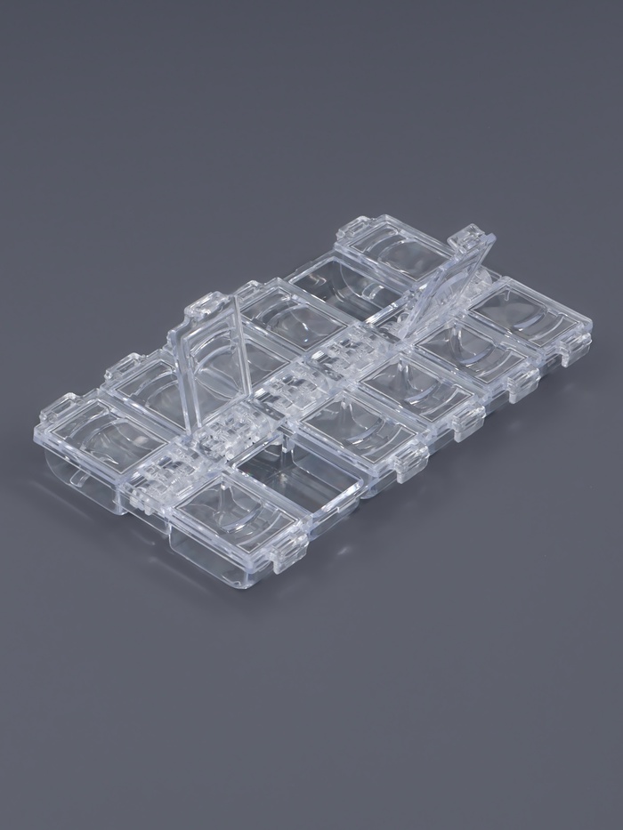 Органайзер для хранения мелочей, 12 ячеек, 13.2×7.5×1.5 см, прозрачный