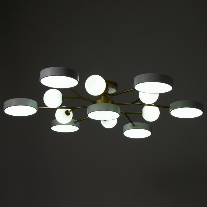 Люстра «Алмони» 7х LED 252 Вт 3000-6000К 6хG4 бело-золотой 107×107×17 см BayerLux