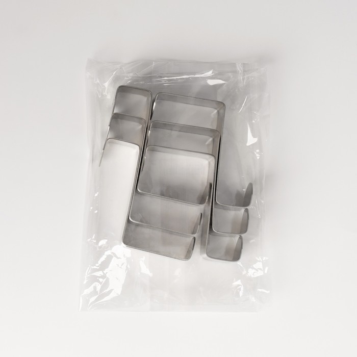 Крючки на дверь металлические Доляна «Минимализм», 6 шт., серебристые