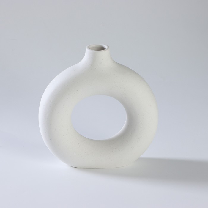 Ваза сервировочная SL Home «Пончик», 18×18.5 см, горло 3.5 см, керамика, белая