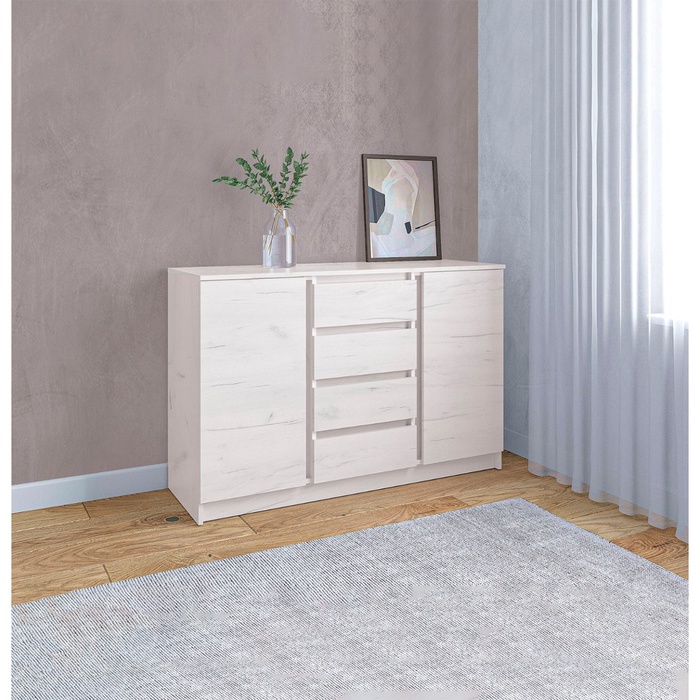 Комод для хранения «Клик Мебель. Зара», 1310×440×870 мм, цвет крафт белый