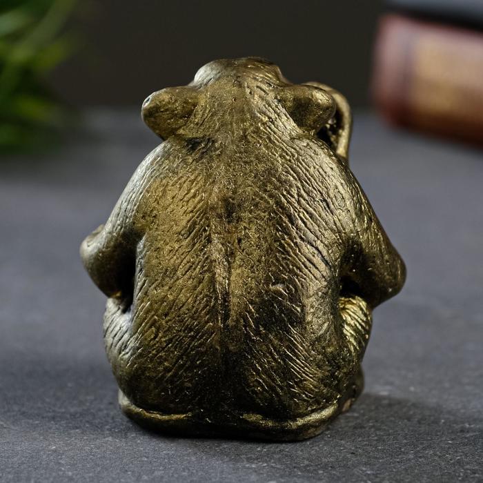 Фигурка гипс «Обезьяна», состаренная латунь, 6×8×7 см