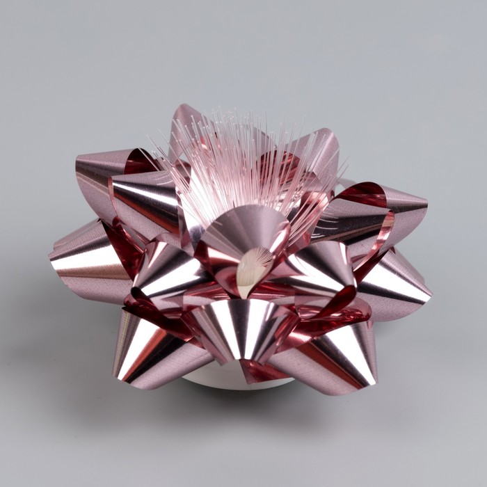 Светодиодная игрушка «Бант-звезда»10 см, от батареек LR44×3, свечение мульти, розовая