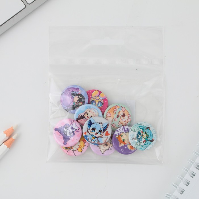 Значок металлический, закатной «Аниме», d=2.5 см, МИКС