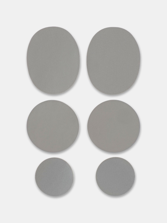 Заплатки для обуви, 6 шт., с клеевым слоем, кожзам, серые