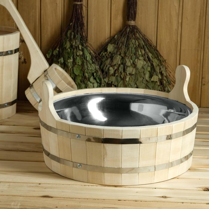 Набор для бани и сауны, 3 предмета: ковш, 800 мл, запарник, 9 л, шайка, 10 л, «Добропаровъ»