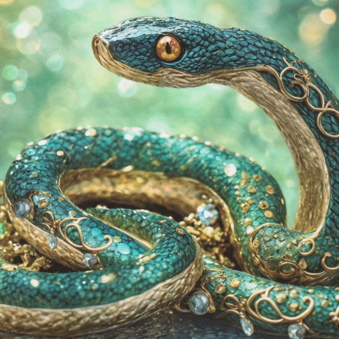 Декупажная карта «Драгоценная змея», плотность 45 г/м², формат А4