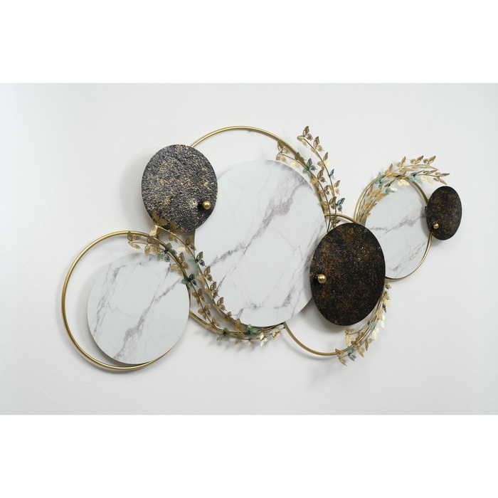 Декор настенный, панно металл «Лаконичность. Круги и бабочки», 89×159×5 см