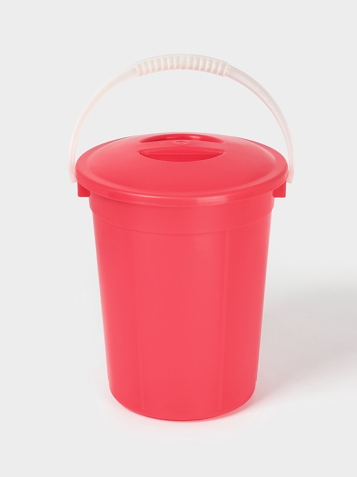 Ведро с крышкой «Евро», 5 л, d=20.5 см, h=26 см, особо прочное, МИКС