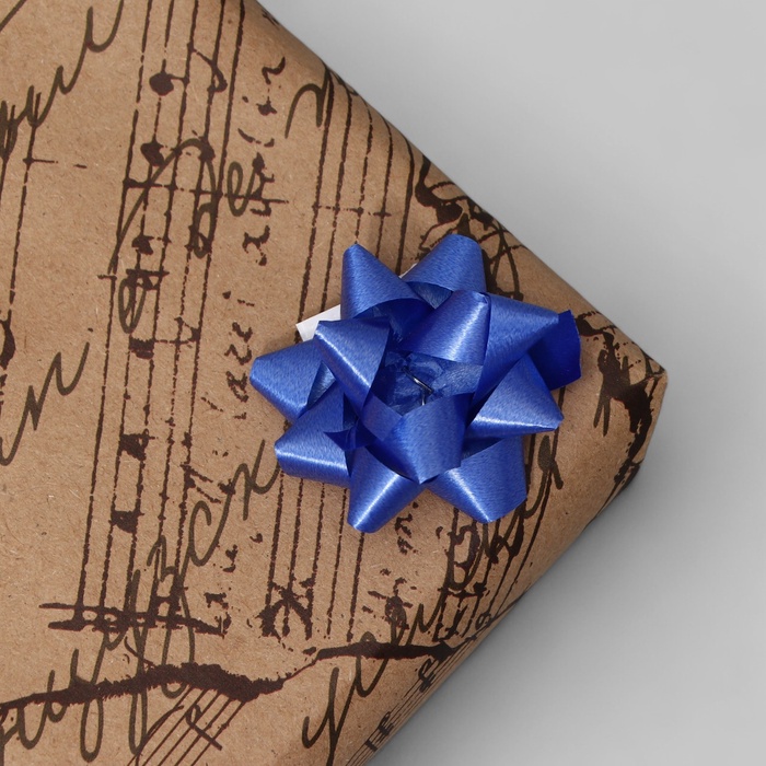 Бант - звезда №3.5, фасовка 8 шт., для упаковки подарков, МИКС