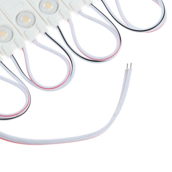 Светодиодный модуль SMD5630, 2 Вт, 3 LED, 180 Лм, IP65, 3000К, 12 В, 20 шт., свечение тёплое белое