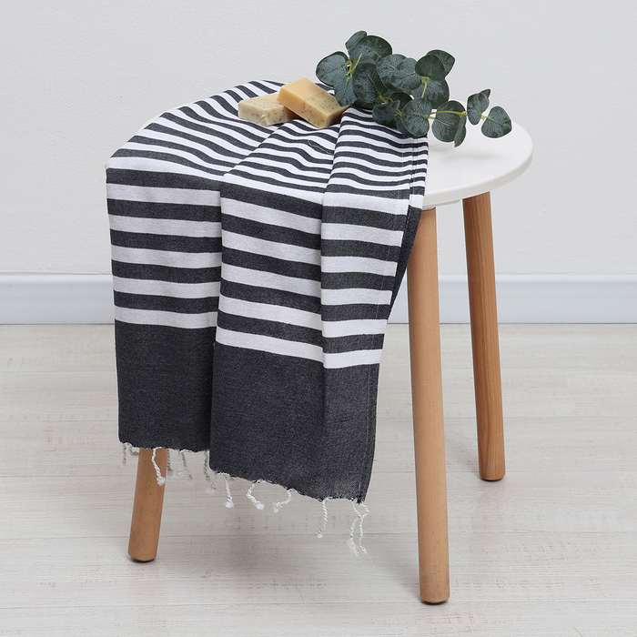 Полотенце - пештемаль пляжное LoveLife Marine, 75×170 см, чёрное