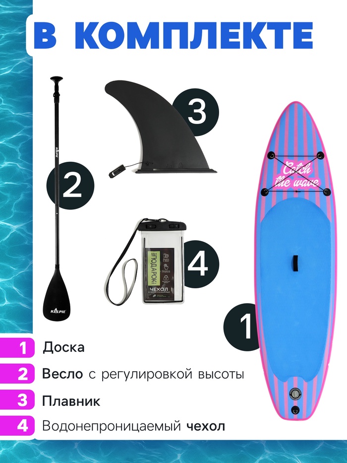 SUP доска надувная прогулочная KELPIE 10", 305×80×15 см