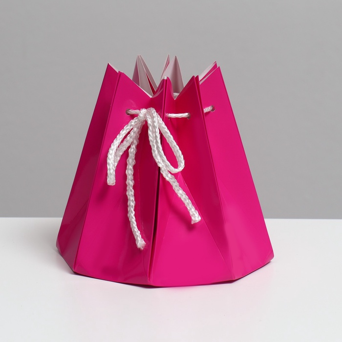 Аквабокс коробка для цветов, розовый, 16×16 см