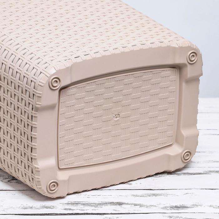 Корзина бельевая «Ротанг», 40 л, 37×29.5×48 см, с крышкой, цвет латте