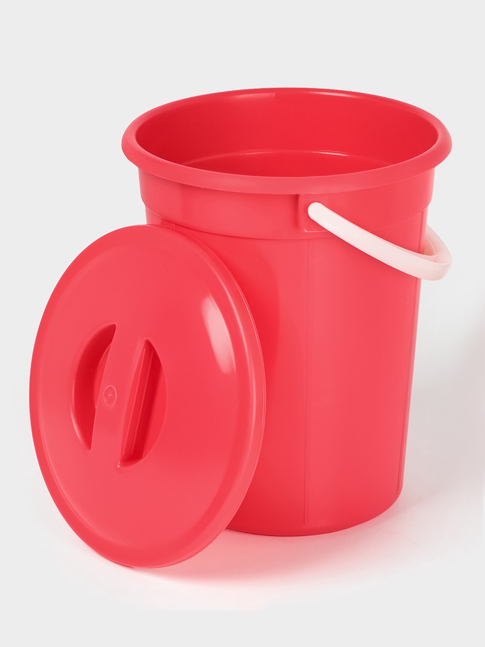 Ведро с крышкой «Евро», 5 л, d=20.5 см, h=26 см, особо прочное, МИКС