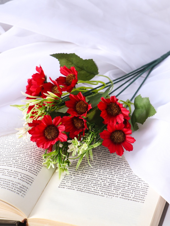 Букет искусственный «Альстромерия с зеленью», h=27 см, МИКС