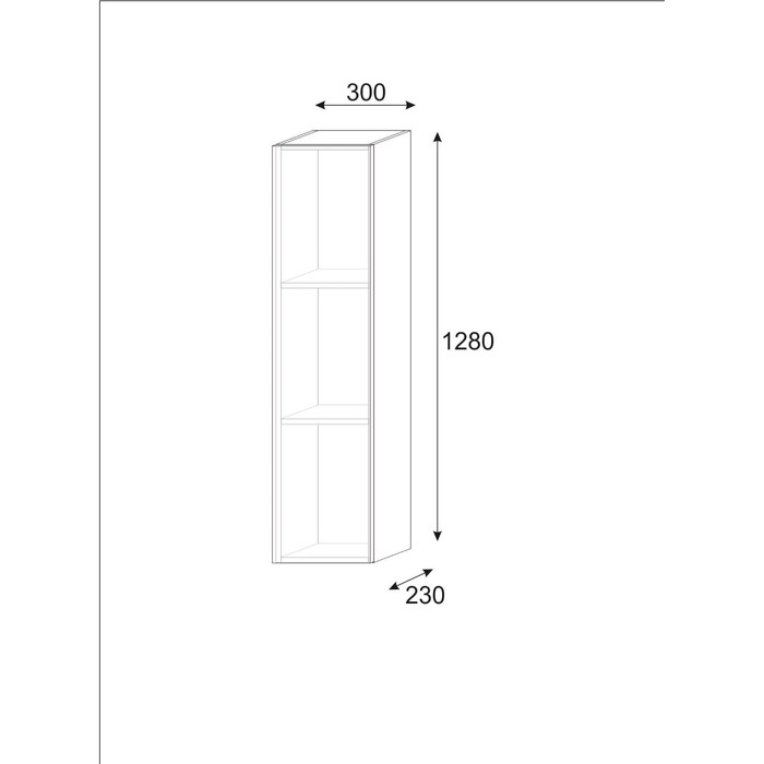 Шкаф навесной «Клик Мебель. Инфинити 2», 300×250×1280 мм, МДФ, цвет белый/белый