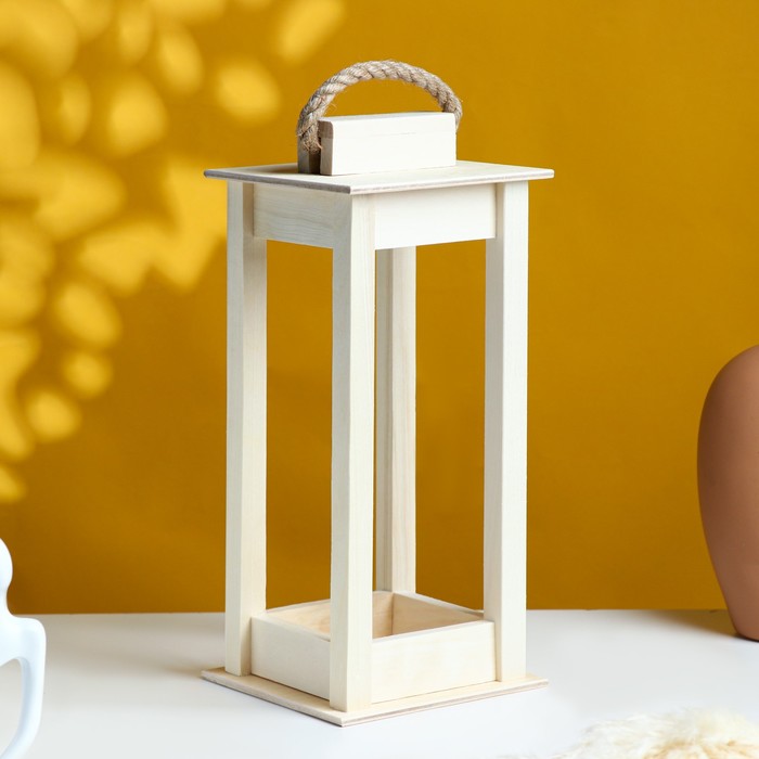 Кашпо для цветов «Фонарик», 30×12×12 см, деревянное