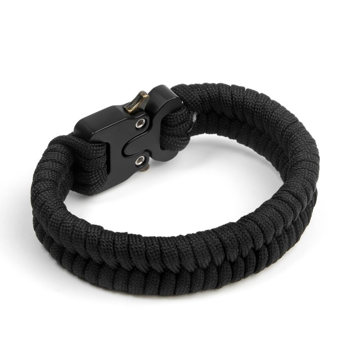Браслет-паракорд «Кобра», 25 см, чёрный
