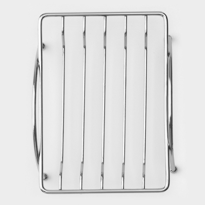 Мыльница на ножках Доляна «Вернисаж», 12×9×3 см, хромированная