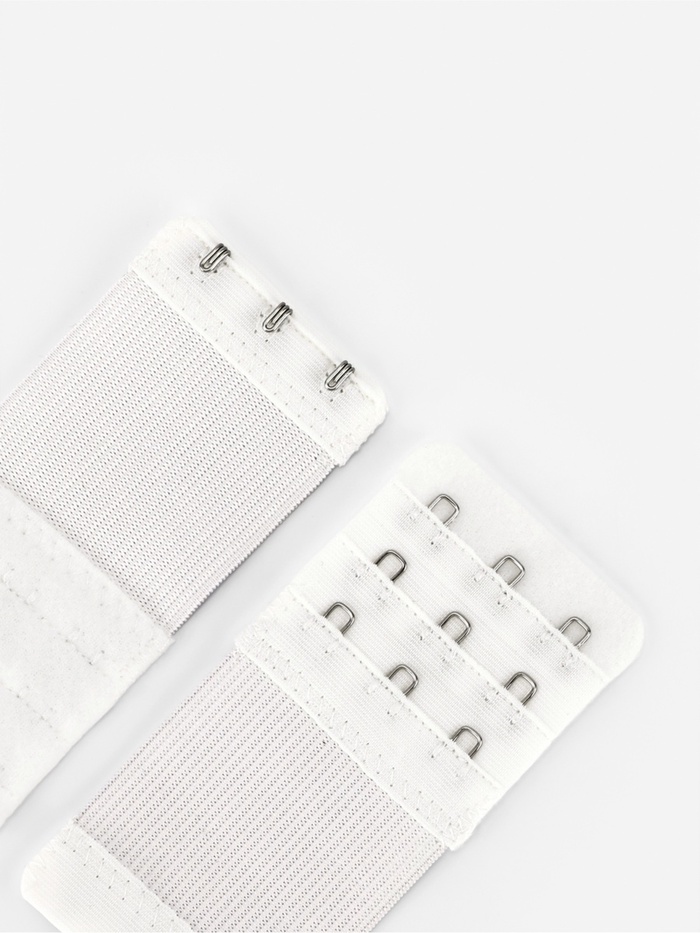 Застёжка для бюстгальтера, удлинитель, 3 ряда 3 крючка, 5×10.5 см, 3 шт., белая