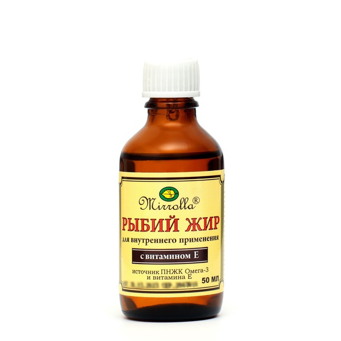 «Мирролла» рыбий жир с витамином Е, 50 мл.