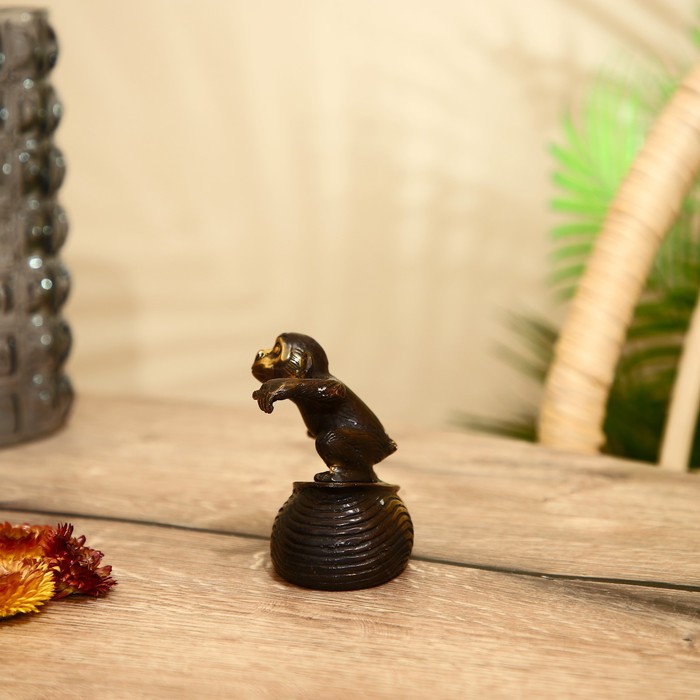 Сувенир «Обезьяна», бронза, 11×9.5 см