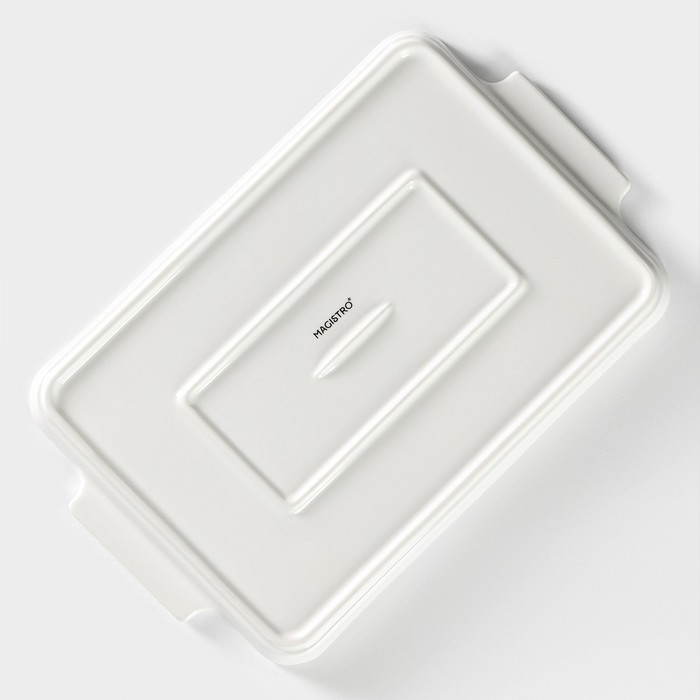 Блюдо для запекания прямоугольное Magistro «Бланш», 30×19 см, фарфор, белое