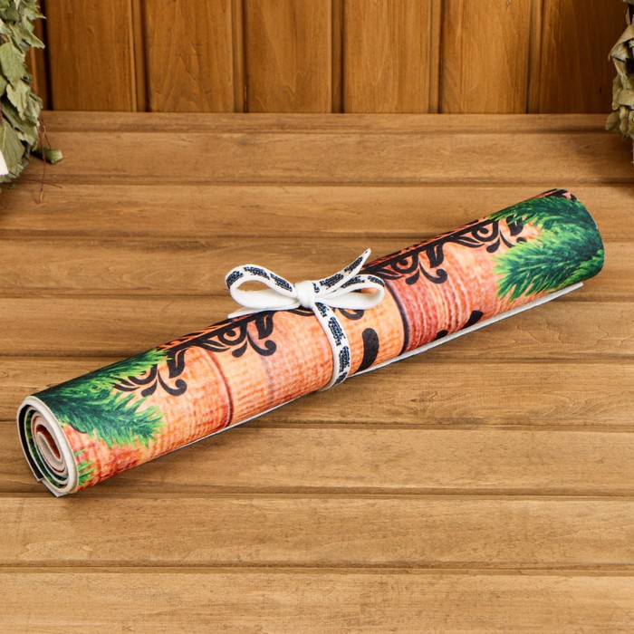 Коврик - лежак для бани и сауны с принтом «Хозяин Бани», 150×50 см, полиэфир, «Банная забава»