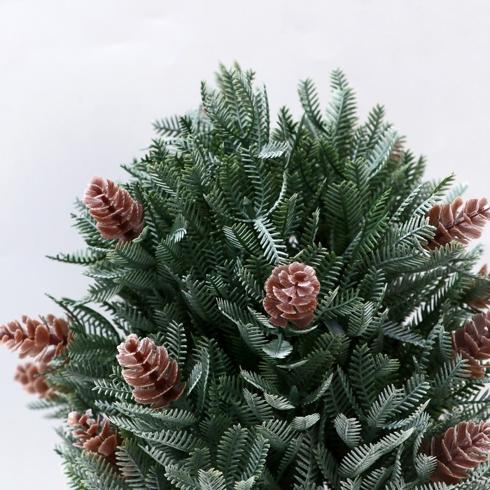 Искусственный цветок в горшке «Хвойный куст», 10×24 см