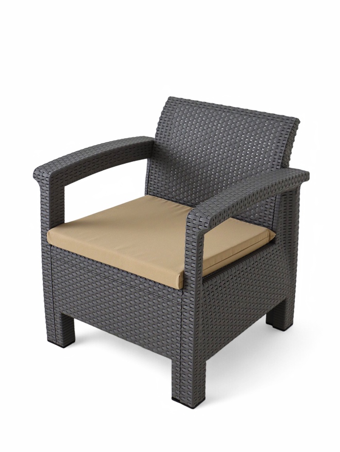 Набор садовой мебели «Калифорния», 3 предмета: 2 кресла, стол, серый