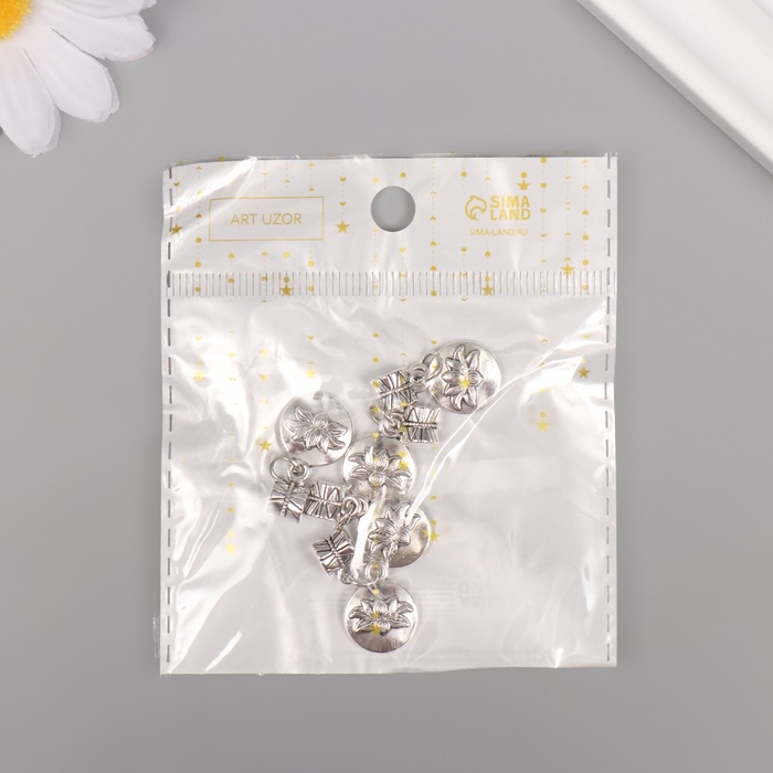 Бейл с подвеской металл для творчества «Лотос», серебро, 2.7×1.4 см