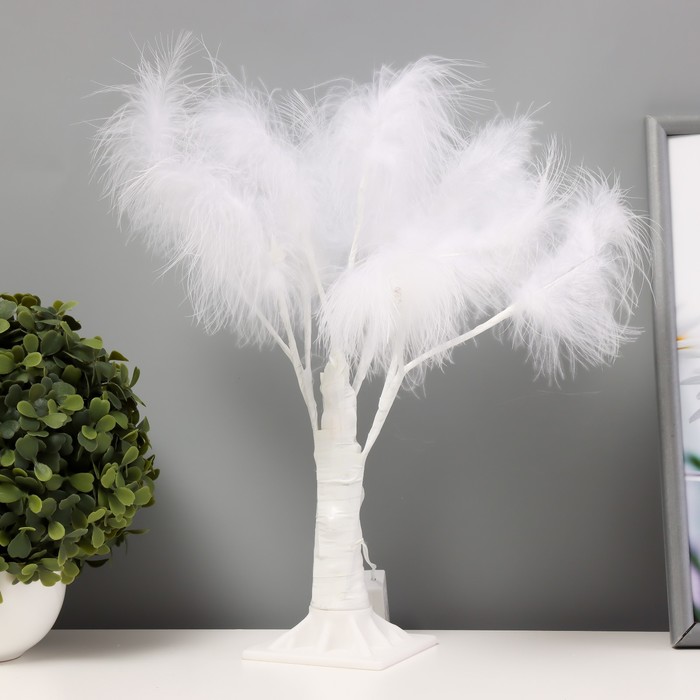 Ночник «Перья» LED белый 17×18×35 см