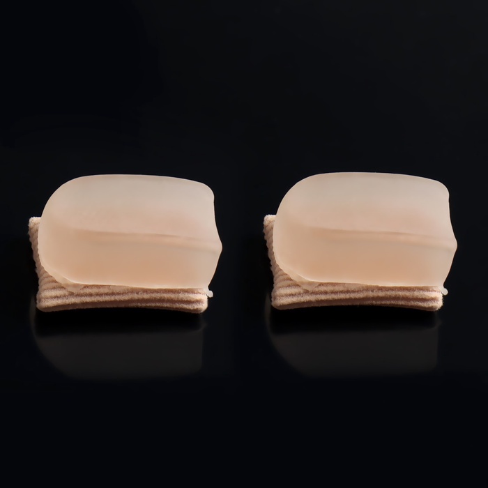 Корректоры - разделители для больших пальцев, на манжете, силиконовые, 3.5×2.5 см, пара, бежевые