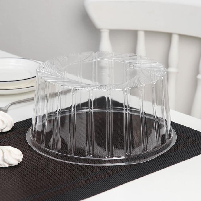 Крышка для тортницы пластиковая одноразовая ПР-Т-1430, 25×13 см, внутренний 22×11.7 см, прозрачная